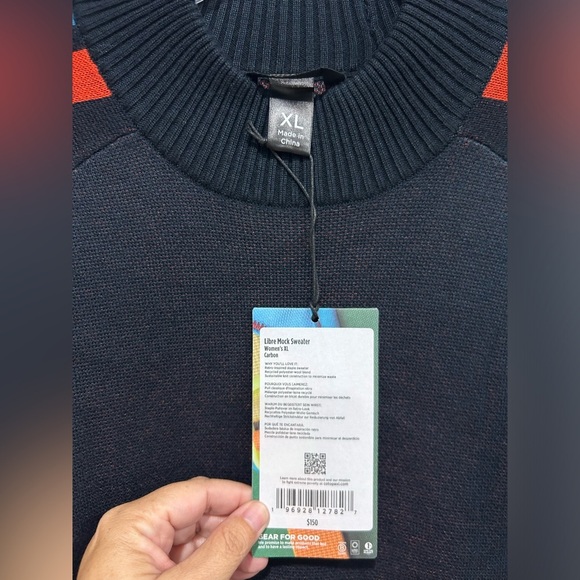 Cotopaxi Women's XL Libre Mock Sweater Carbon Black Grey Blue Merino Wool NWT - Picture 5 of 15